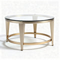Table basse ronde en verre et métal doré 100 x 100 x 45cm