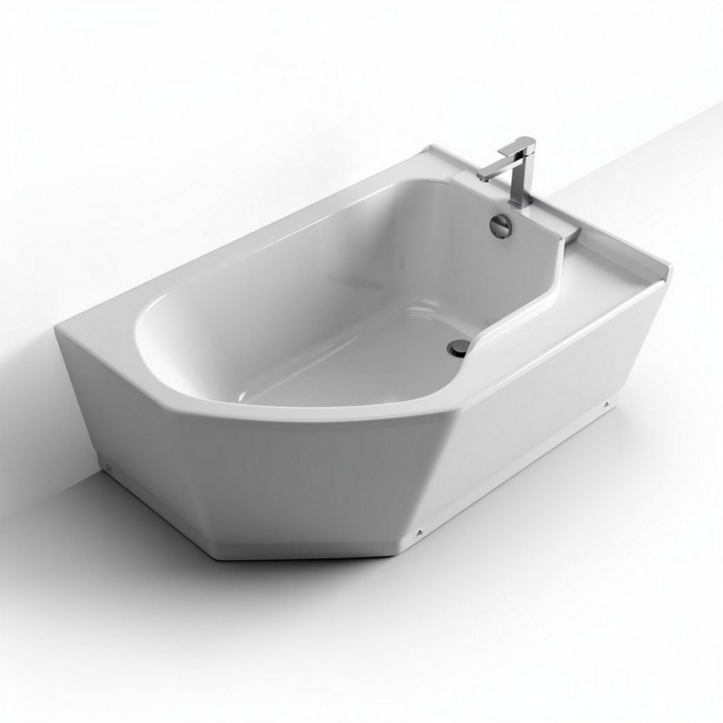 Baignoire rectangulaire en acrylique blanc dimensions 150 x 80 x 55cm