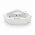Baignoire d'angle en résine blanche avec jets de massage 150 x 150 x 60cm