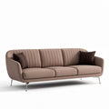 Canapé en tissu beige de dimensions 200 x 90 x 76 cm avec coussins supplémentaires