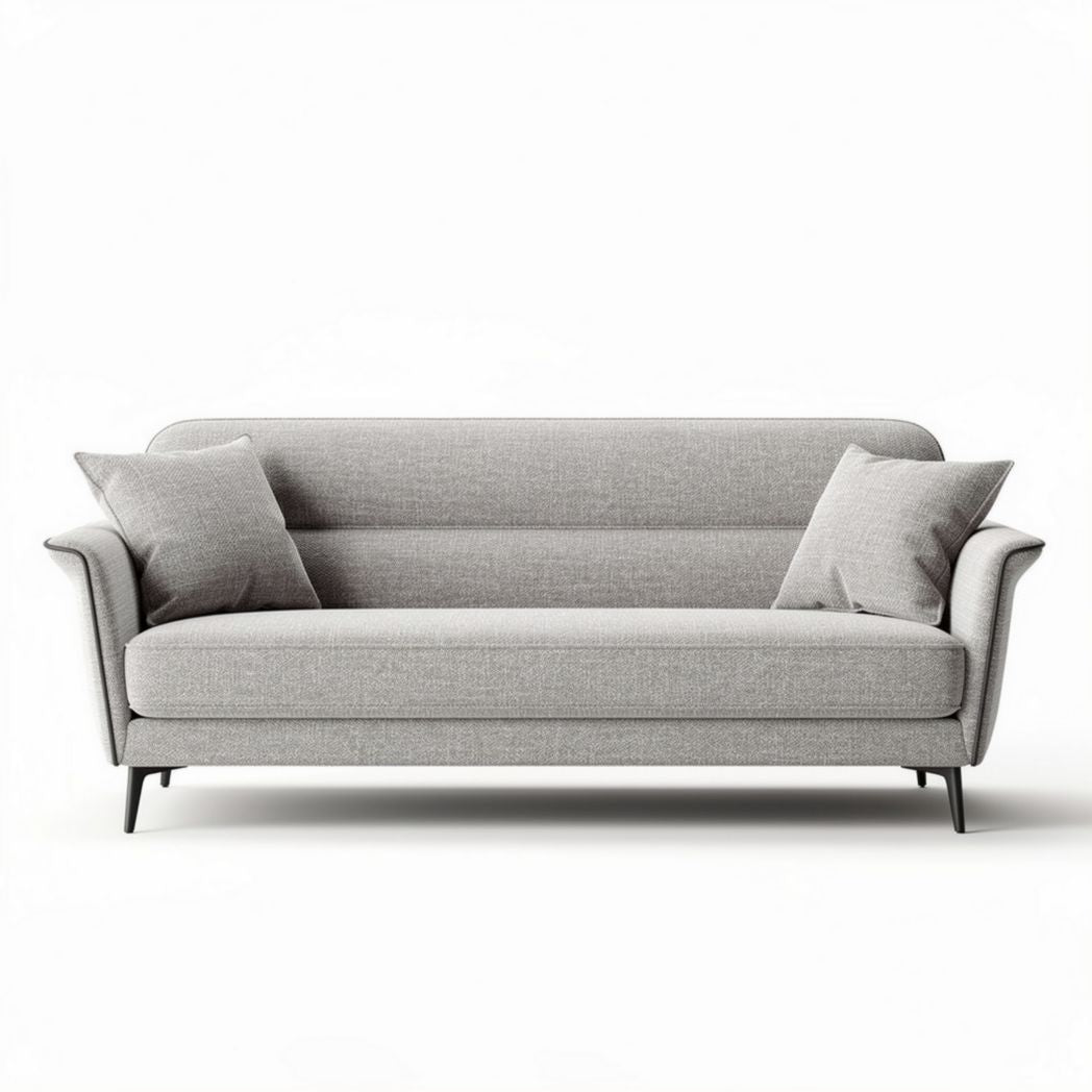 Canapé gris en tissu avec coussins amovibles dimensions 180 x 80 x 90cm