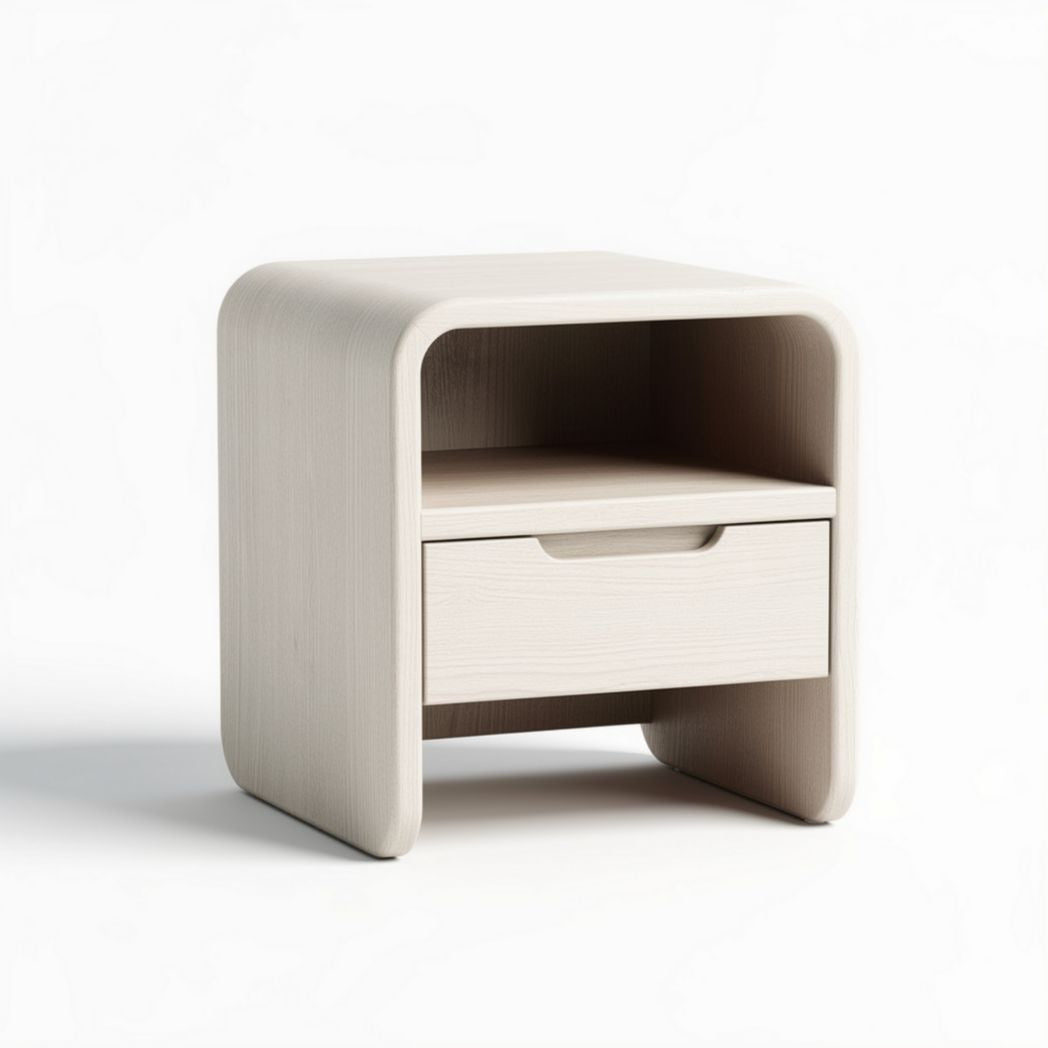 Table de chevet en bois clair avec tiroir dimensions 40 x 40 x 45cm